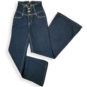 Southpole🌬High-Waisted Wide Leg Dark Wash Jeans, Size 5